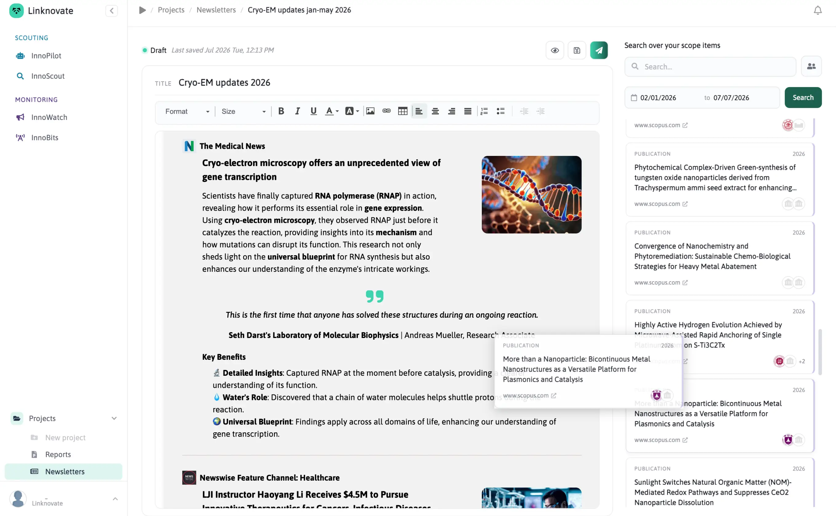 Share relevant innovations